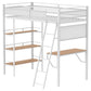 Campus 3-shelf Metal Twin Workstation Loft Bed Matte White - Discount Furniture Connection