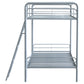 Carson Metal Twin Over Twin Bunk Bed Glossy Silver