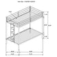 Alevera Metal Twin Over Twin Bunk Bed with Ladder Black