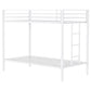 Alevera Metal Twin Over Twin Bunk Bed with Ladder White
