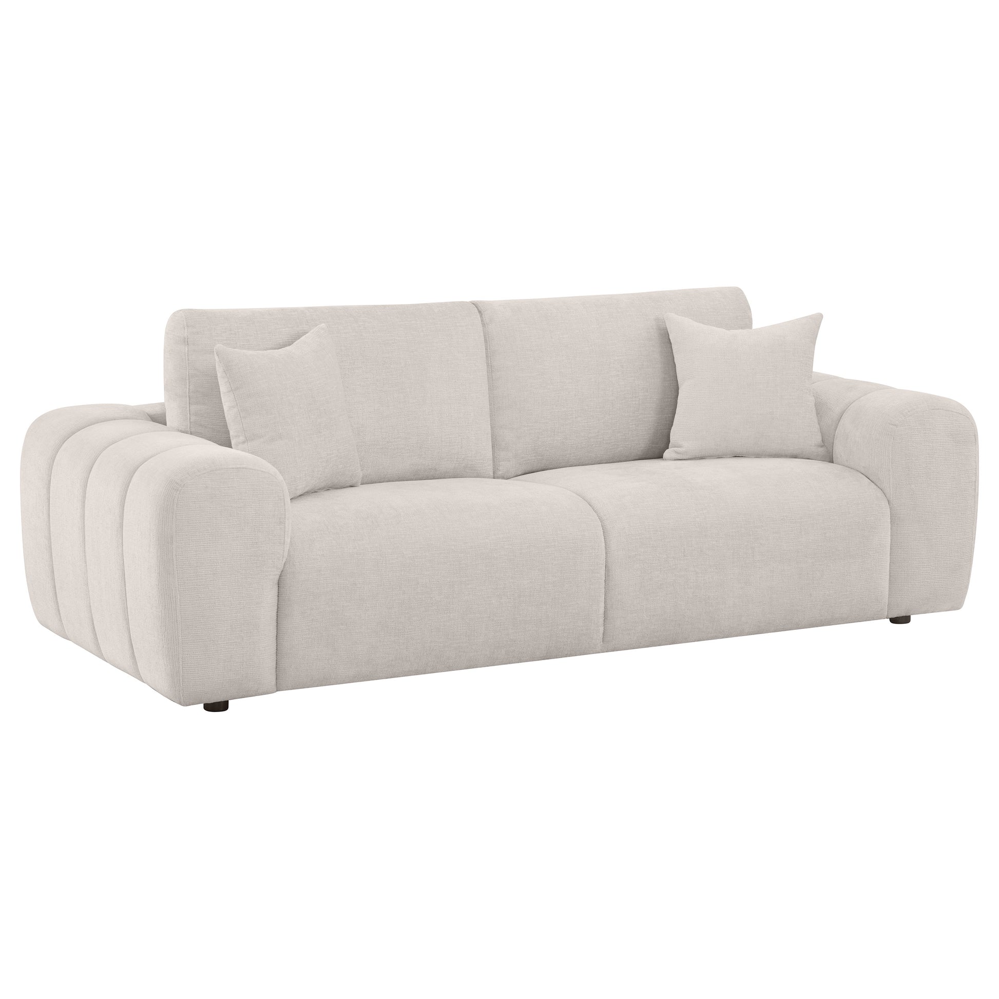 Burnett 4-piece Chenille Upholstered Sofa Set Ivory - Discount Furniture Connection