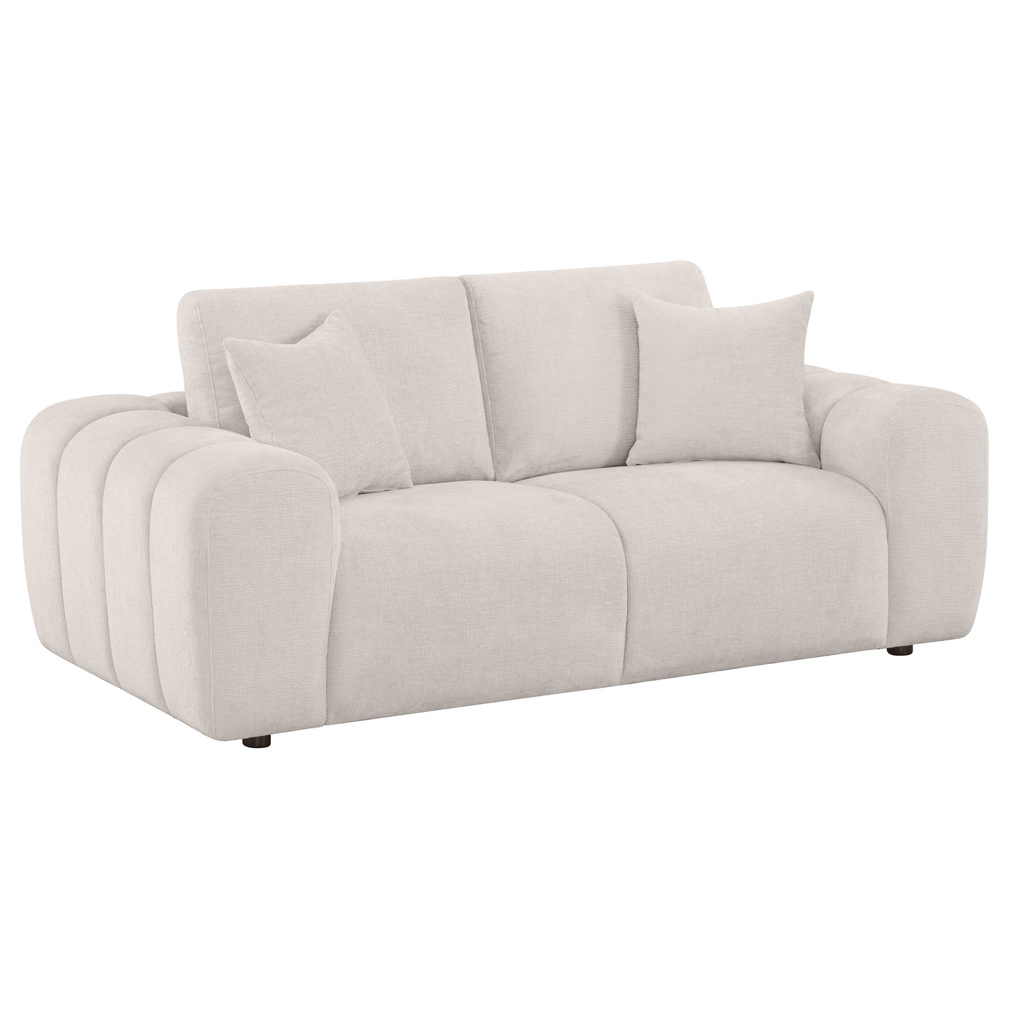 Burnett 4-piece Chenille Upholstered Sofa Set Ivory - Discount Furniture Connection