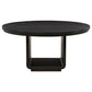 Leandro 7-piece Round Dining Table Set Burnished Black