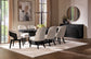 Leandro 9-piece Rectangular Dining Table Set Burnished Black - Discount Furniture Connection