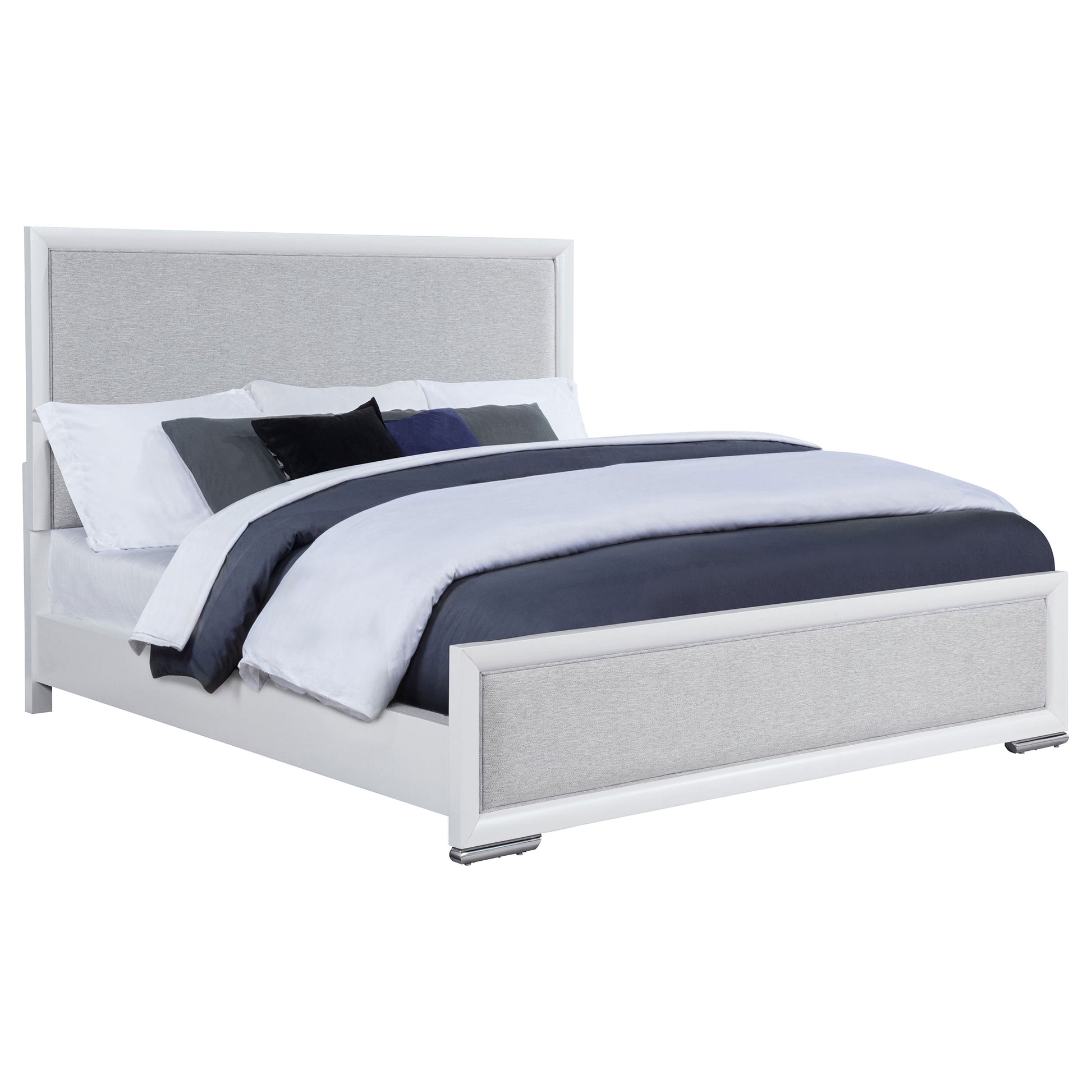 Gracemont 57-inch Eastern King Panel Bed Grey and White - Discount Furniture Connection
