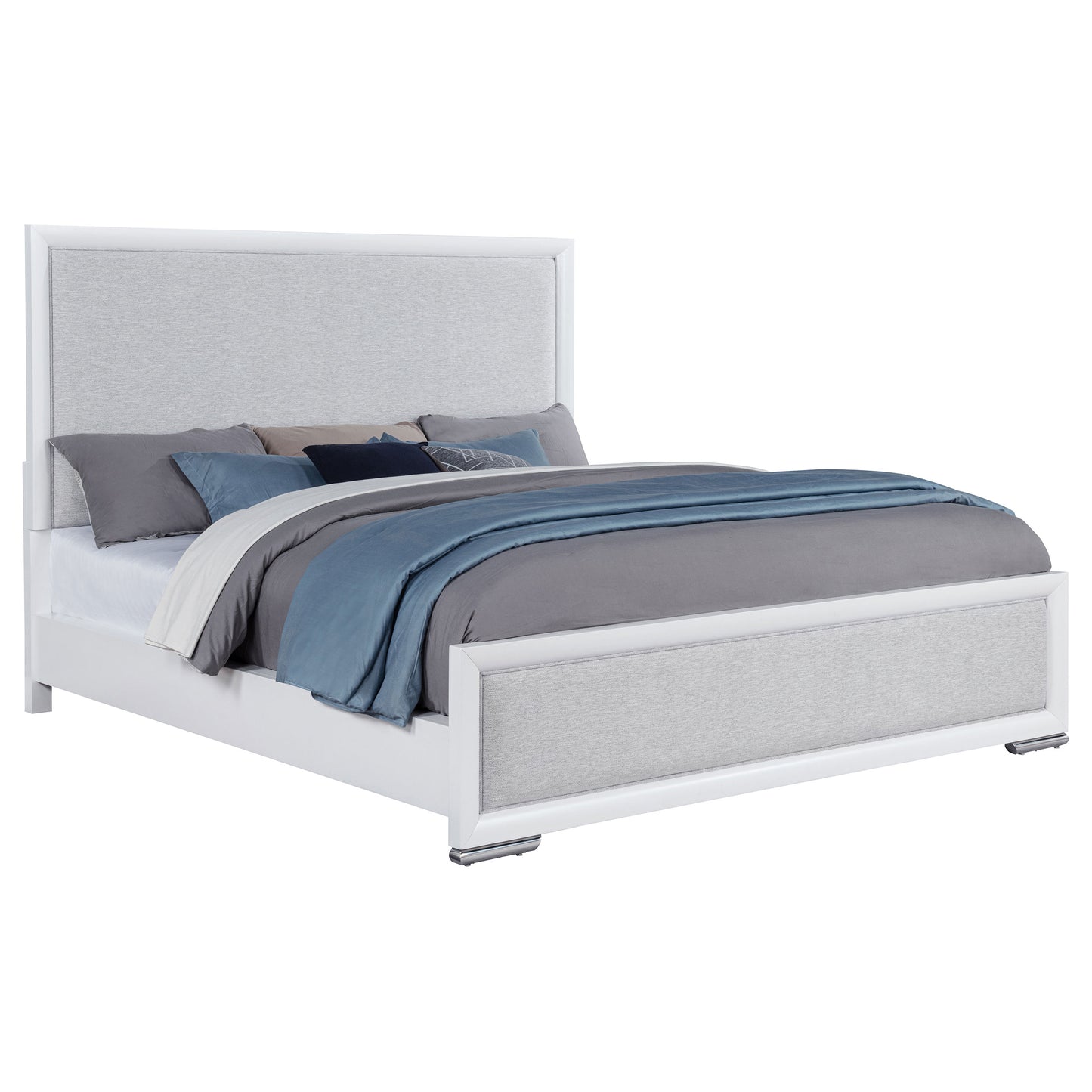 Gracemont 57-inch California King Panel Bed Grey and White - Discount Furniture Connection