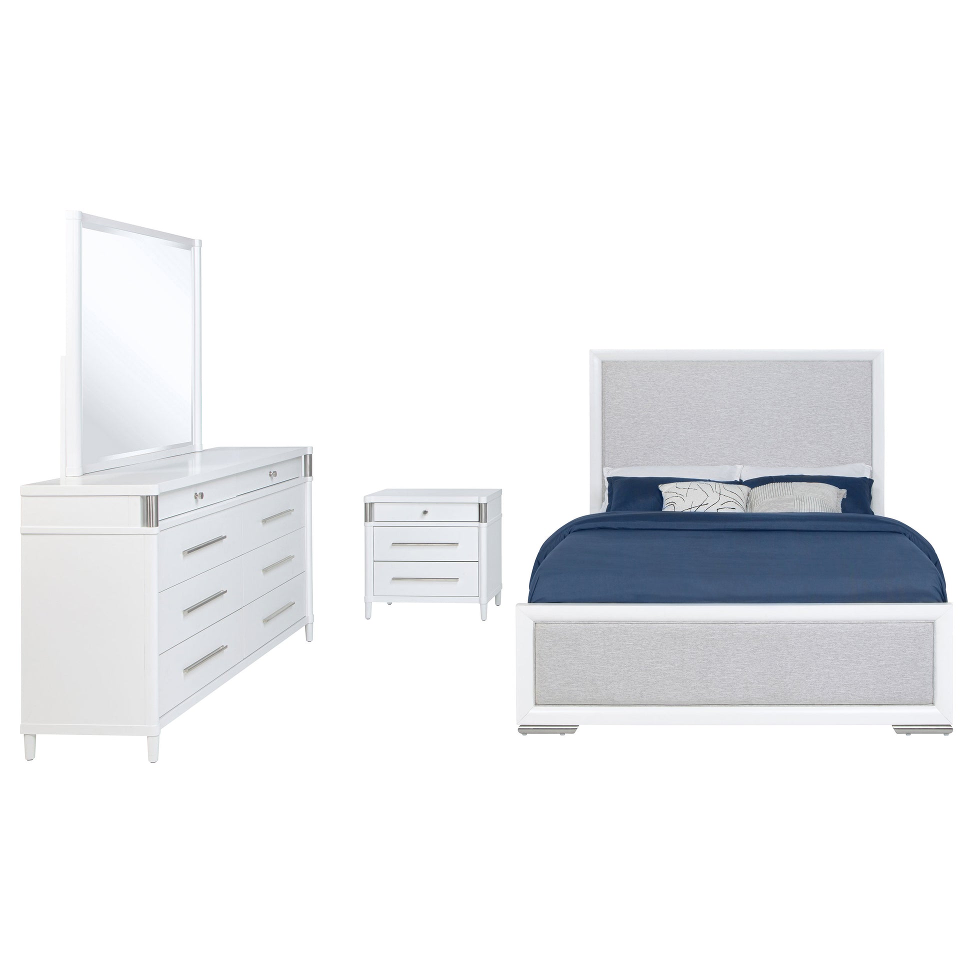 Gracemont 4-piece California King Bedroom Set White - Discount Furniture Connection