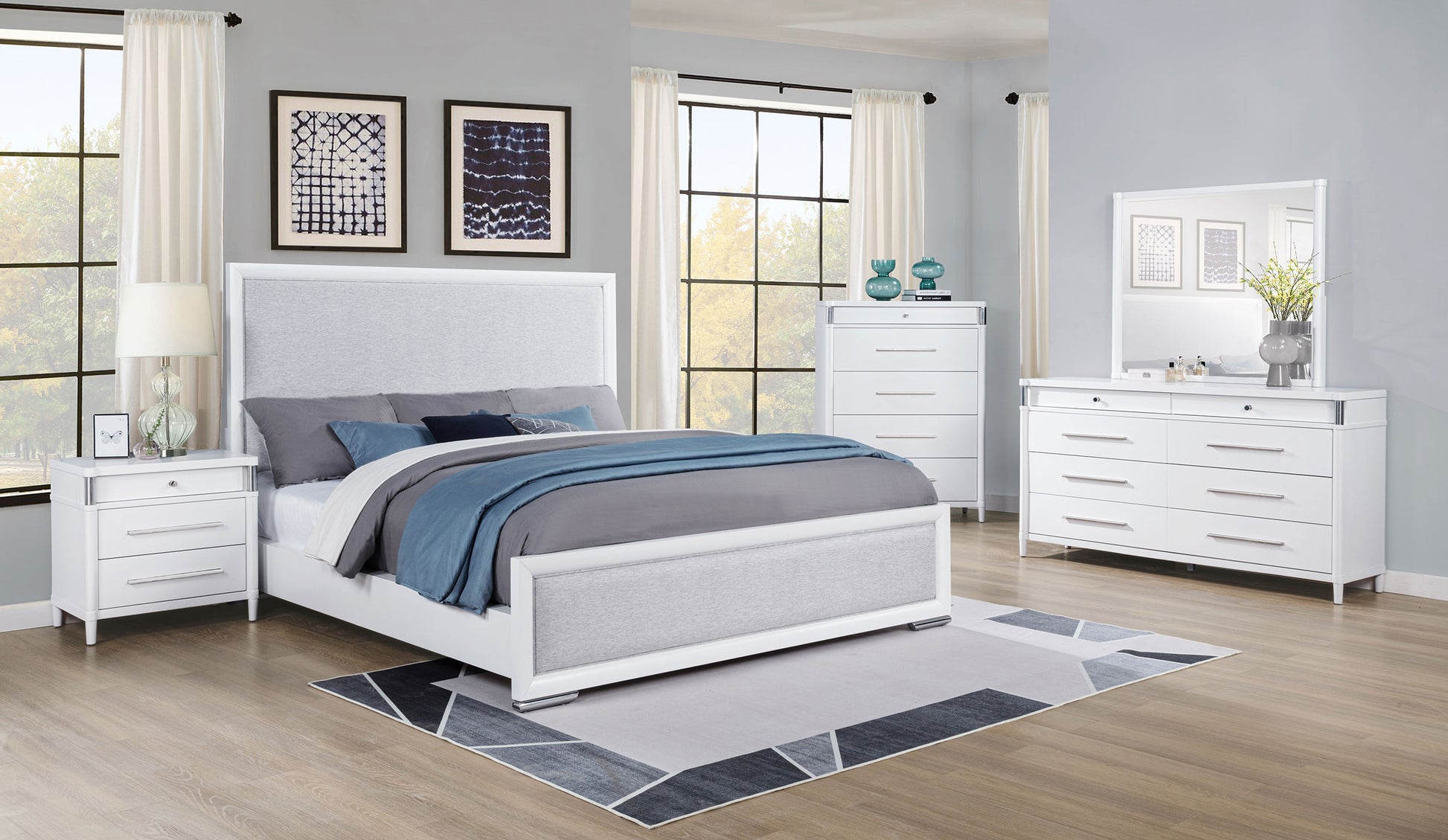 Gracemont 5-piece California King Bedroom Set White - Discount Furniture Connection