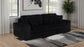 Jacana Corduroy Upholstered Dual Power Chaise Sofa Black - Discount Furniture Connection