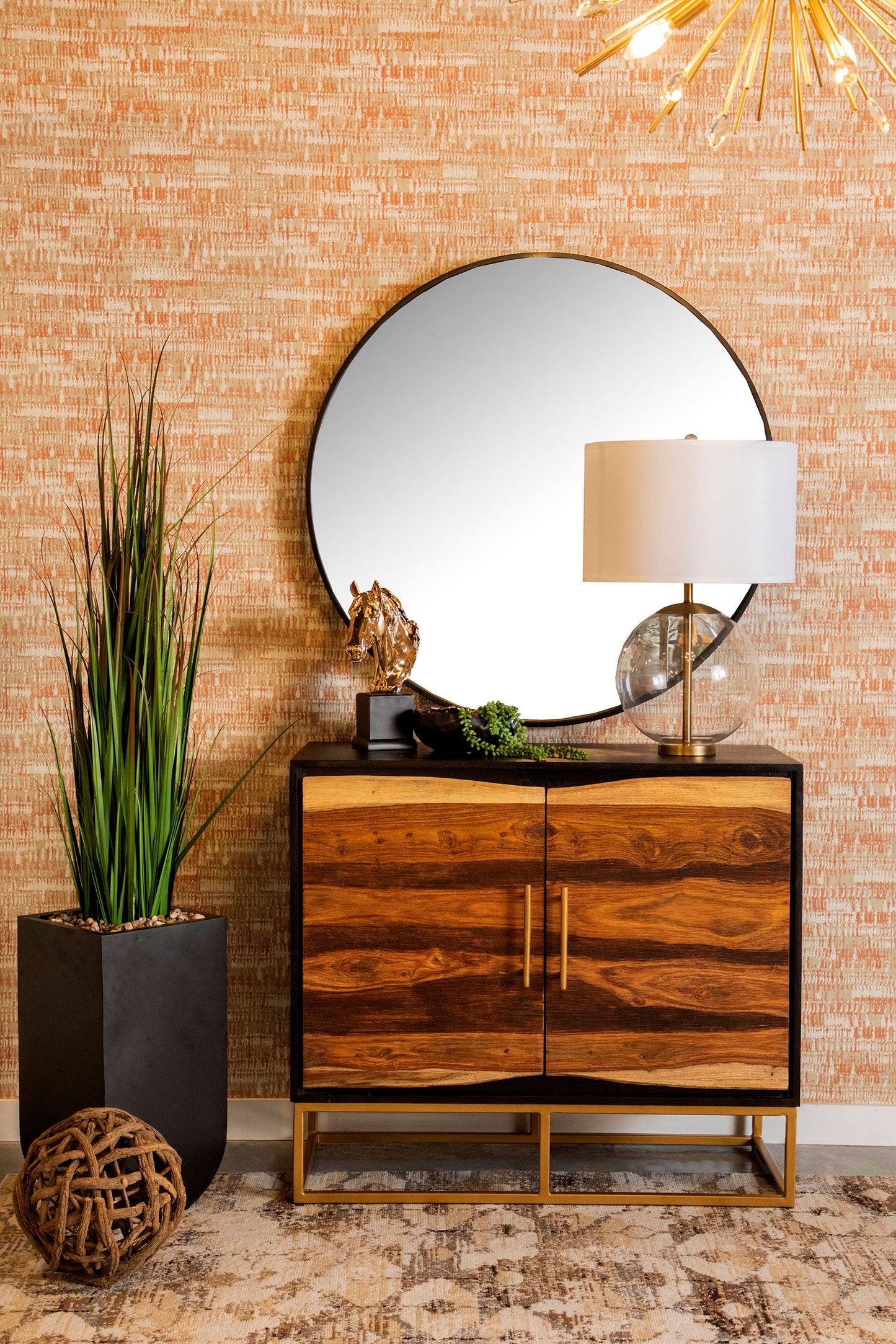 Zara 2-door 40-inch Wood Accent Storage Cabinet Black Walnut - Discount Furniture Connection
