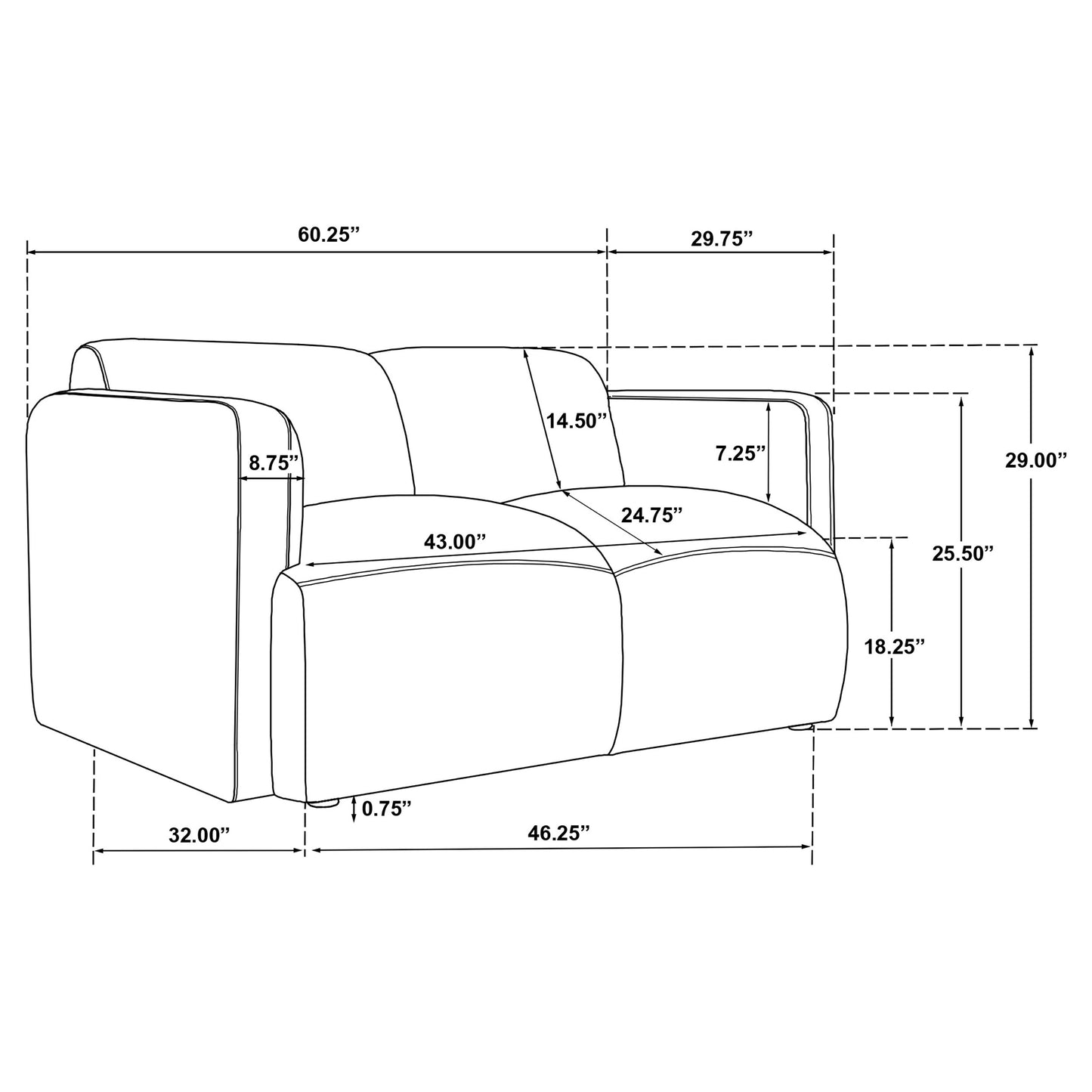 Dorset 2-piece Upholstered Round Track Arm Sofa Set Brown - Discount Furniture Connection