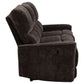 Navarro Chenille Upholstered Reclining Sofa Dark Brown