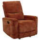Navarro Chenille Upholstered Glider Recliner Burnt Orange - Discount Furniture Connection