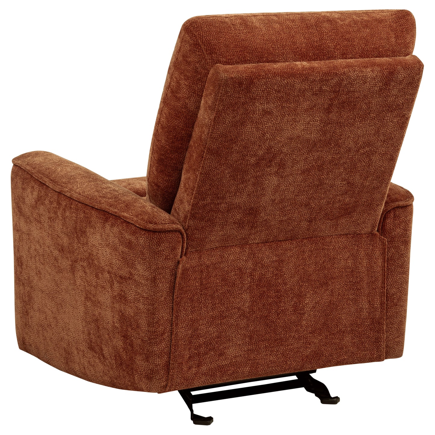 Navarro Chenille Upholstered Glider Recliner Burnt Orange - Discount Furniture Connection