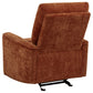 Navarro Chenille Upholstered Glider Recliner Burnt Orange - Discount Furniture Connection