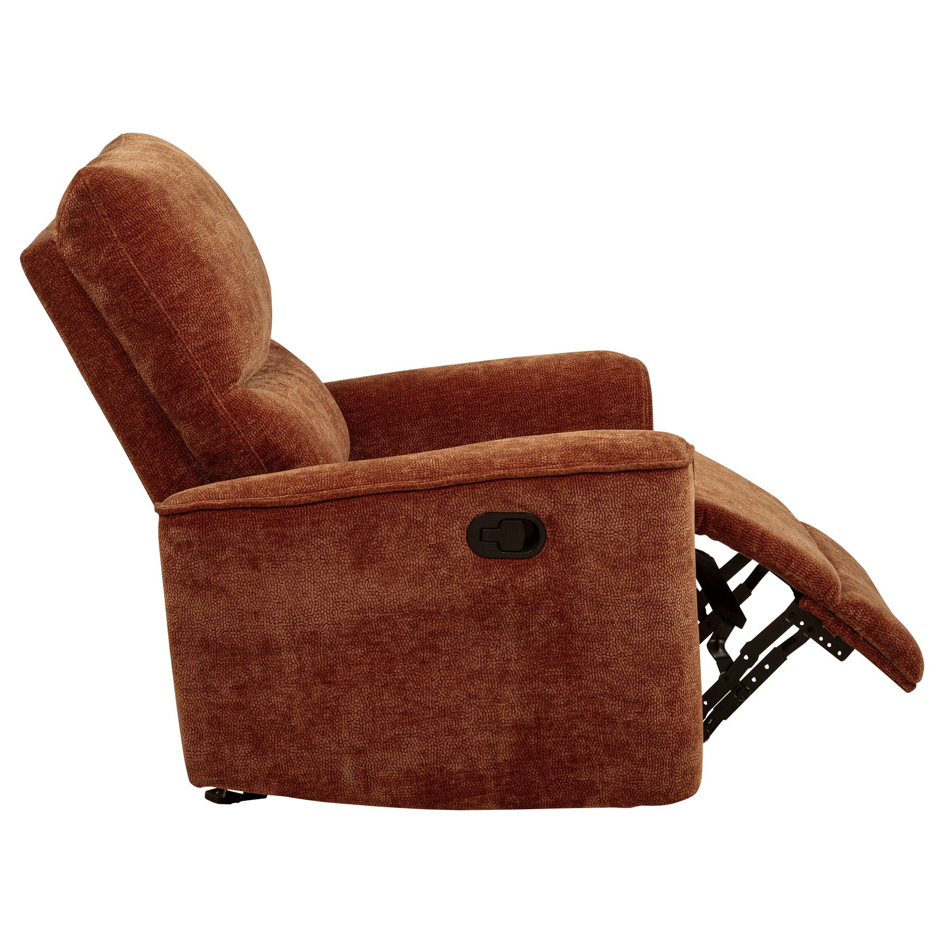 Navarro Chenille Upholstered Glider Recliner Burnt Orange - Discount Furniture Connection