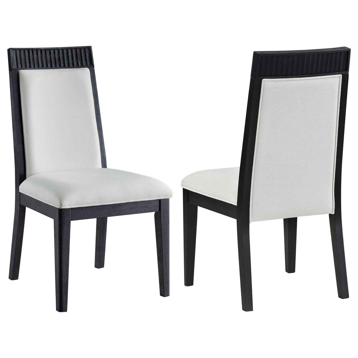 Brookmead Dining Side Chair Ivory and Black (Set of 2) - Discount Furniture Connection