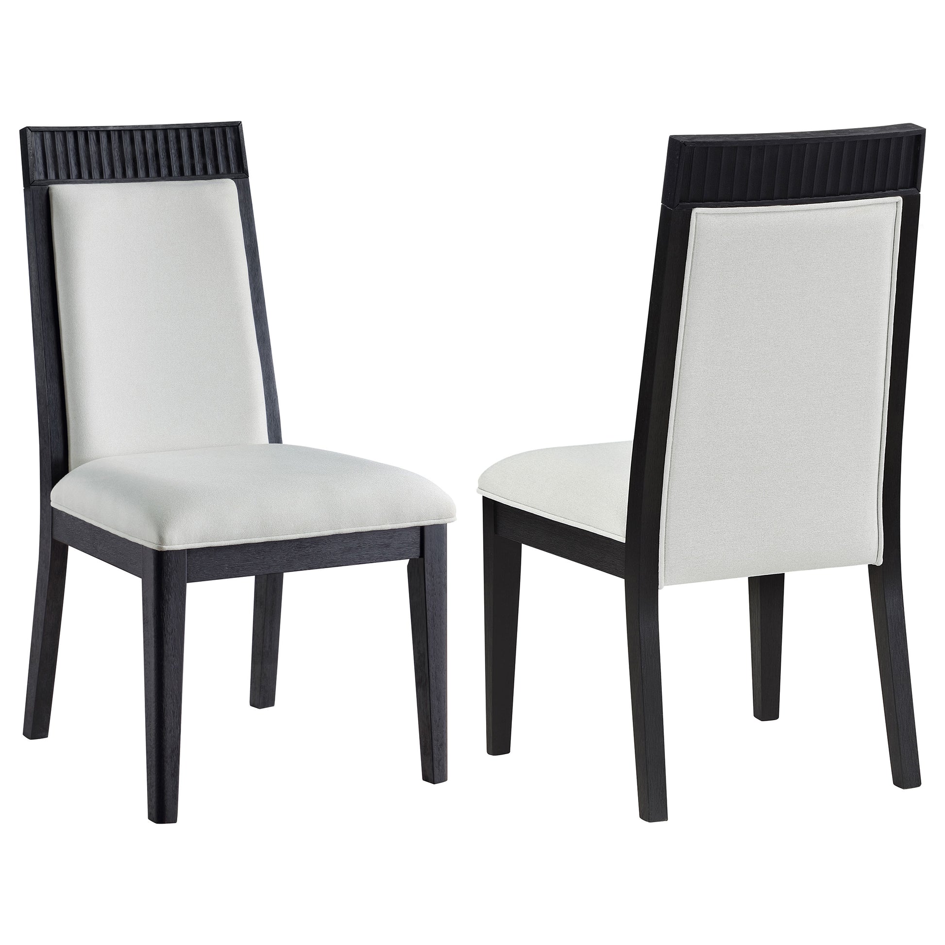 Brookmead Dining Side Chair Ivory and Black (Set of 2) - Discount Furniture Connection