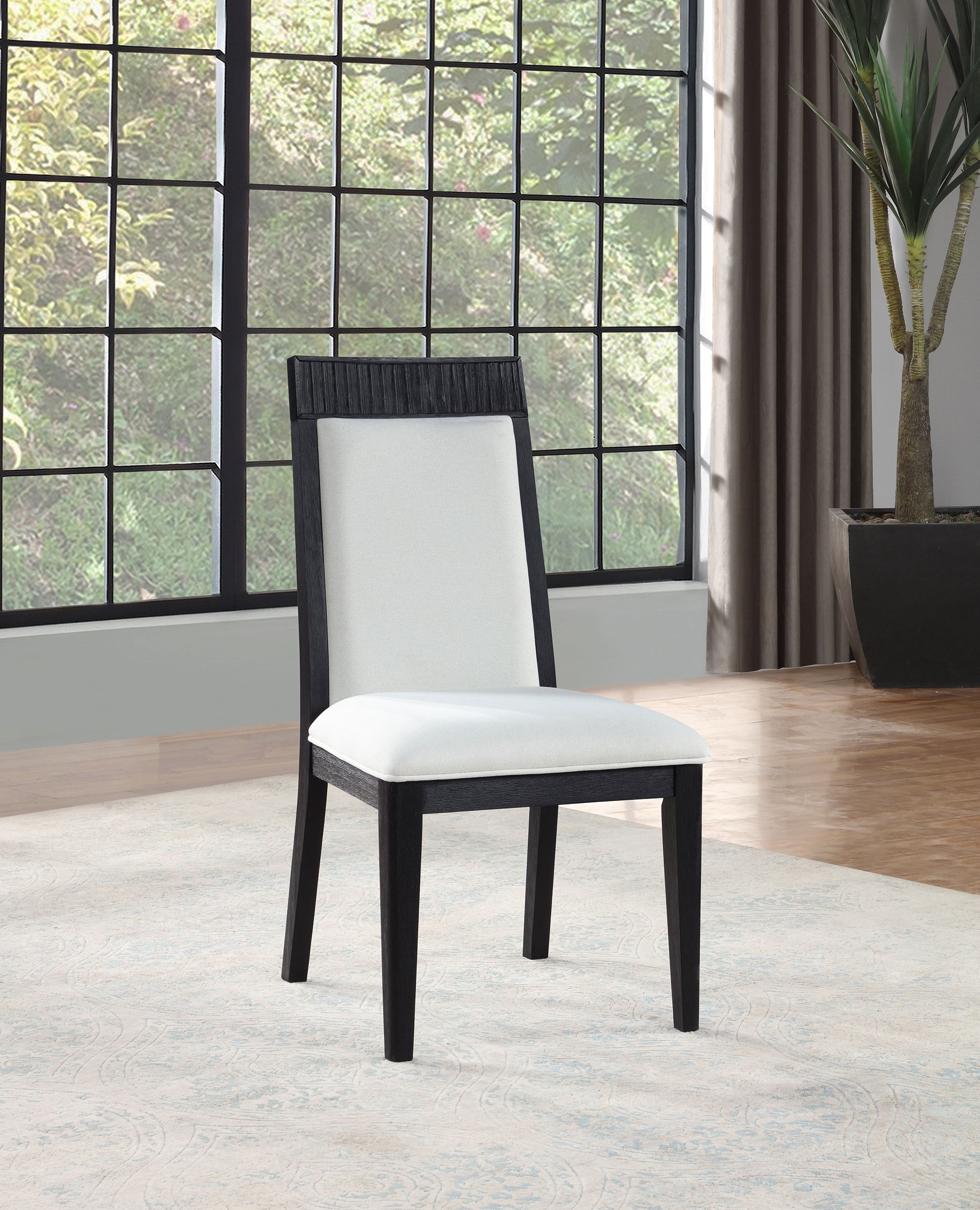 Brookmead Dining Side Chair Ivory and Black (Set of 2) - Discount Furniture Connection