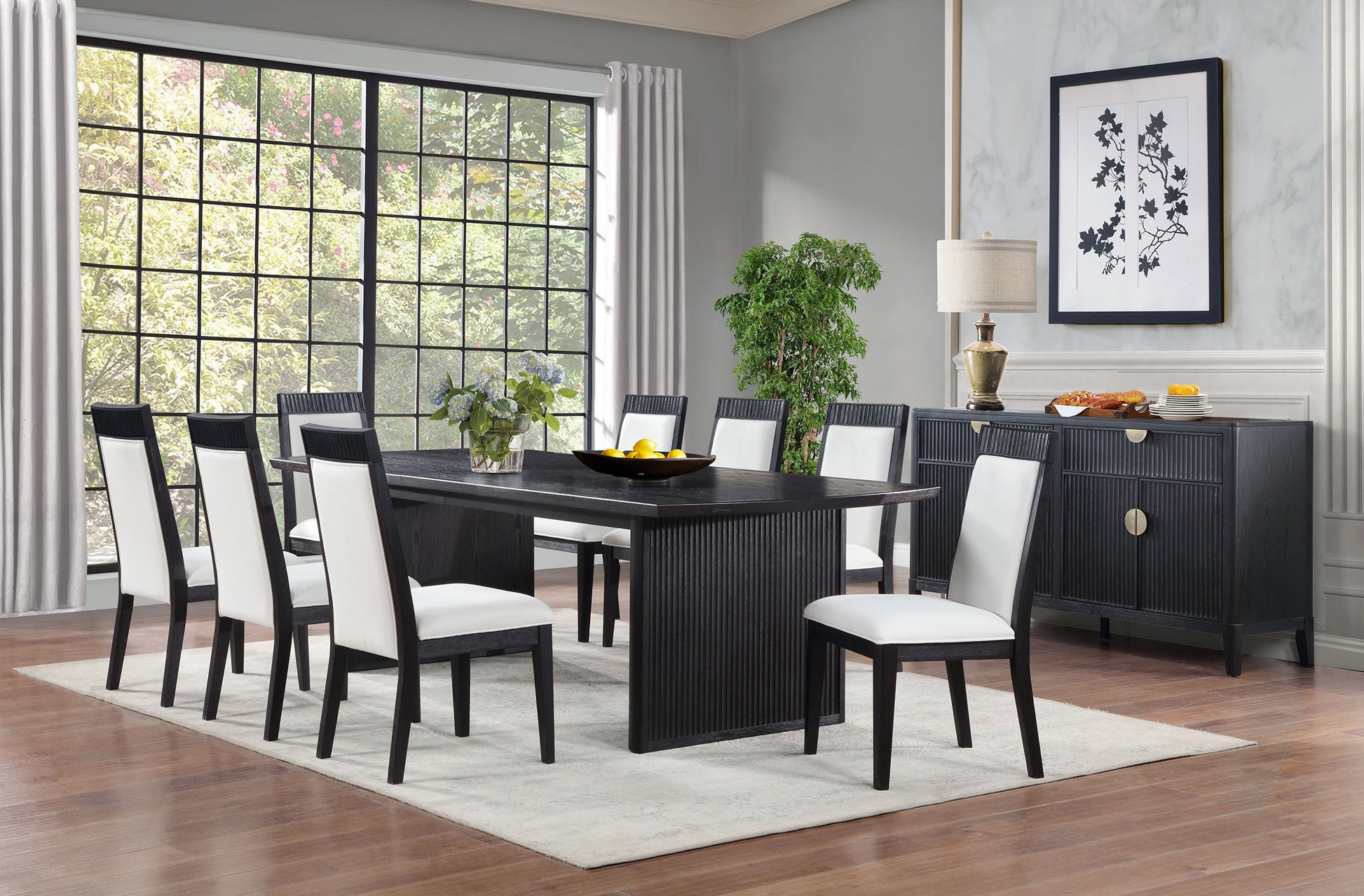 Brookmead Dining Side Chair Ivory and Black (Set of 2) - Discount Furniture Connection