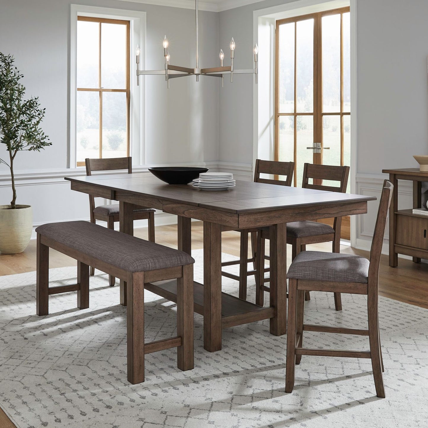 Brook Bay - Opt 6 Piece Gathering Trestle Table
