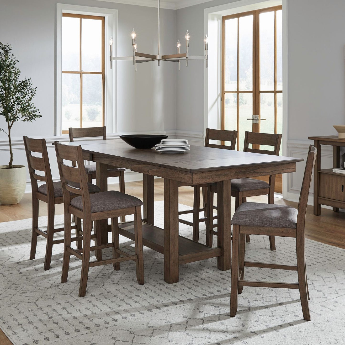 Brook Bay - Opt 7 Piece Gathering Trestle Table