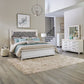 King Uph Bed, Dresser & Mirror, Chest