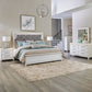 King Uph Bed, Dresser & Mirror, Chest, Night Stand