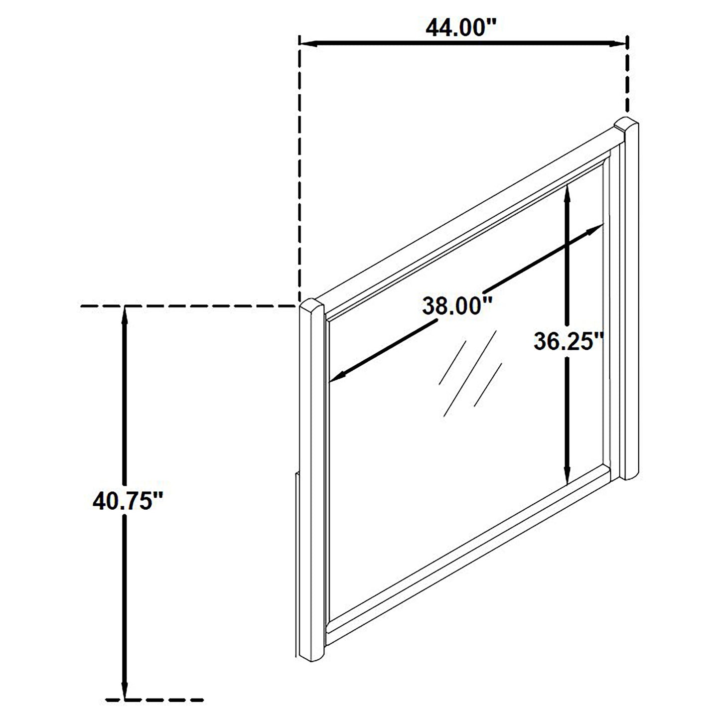Leandro Dresser Mirror Burnished Black