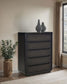 Leandro 5-drawer Bedroom Chest of Drawers Burnished Black - Discount Furniture Connection