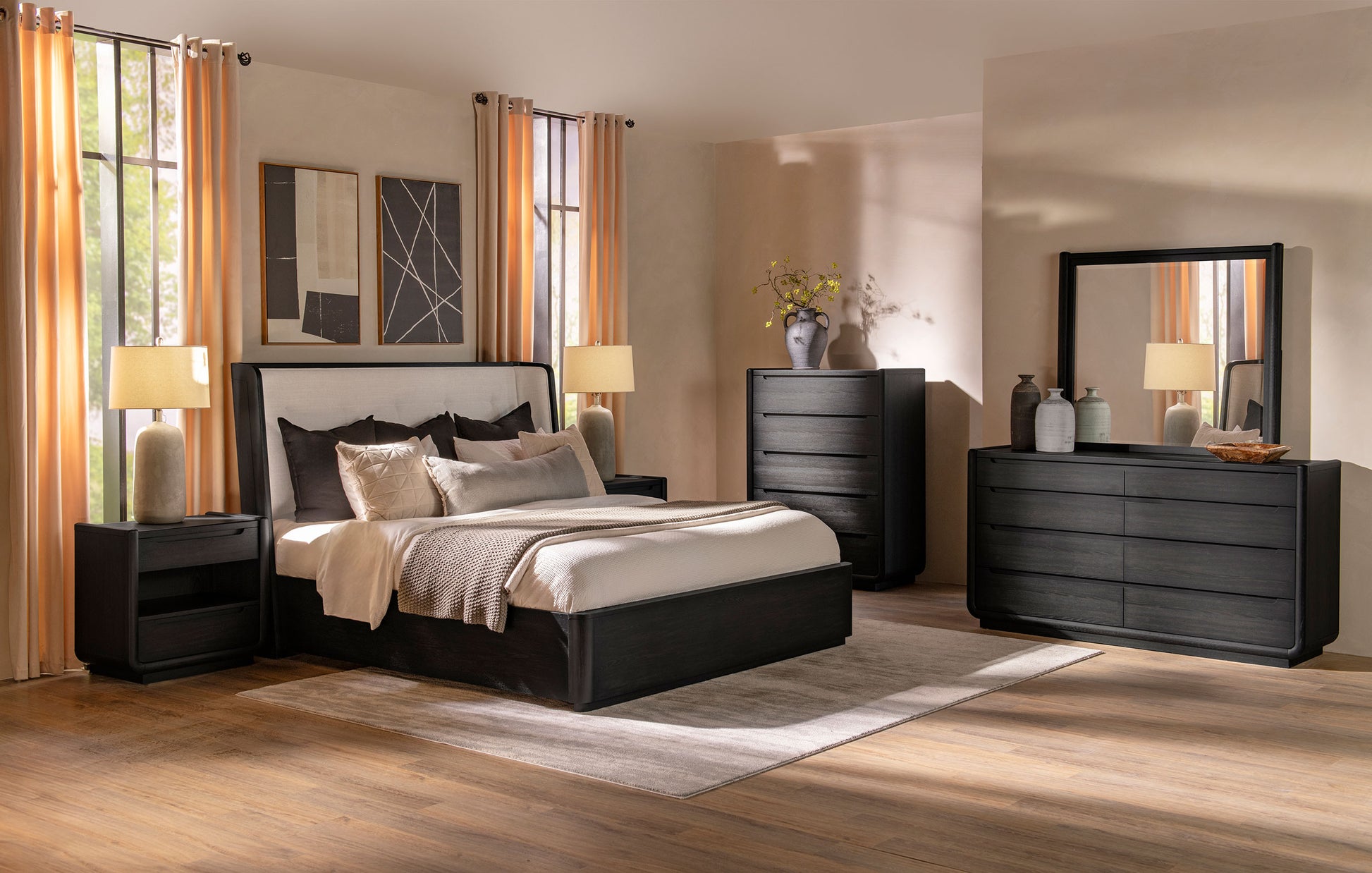 Leandro 5-drawer Bedroom Chest of Drawers Burnished Black - Discount Furniture Connection