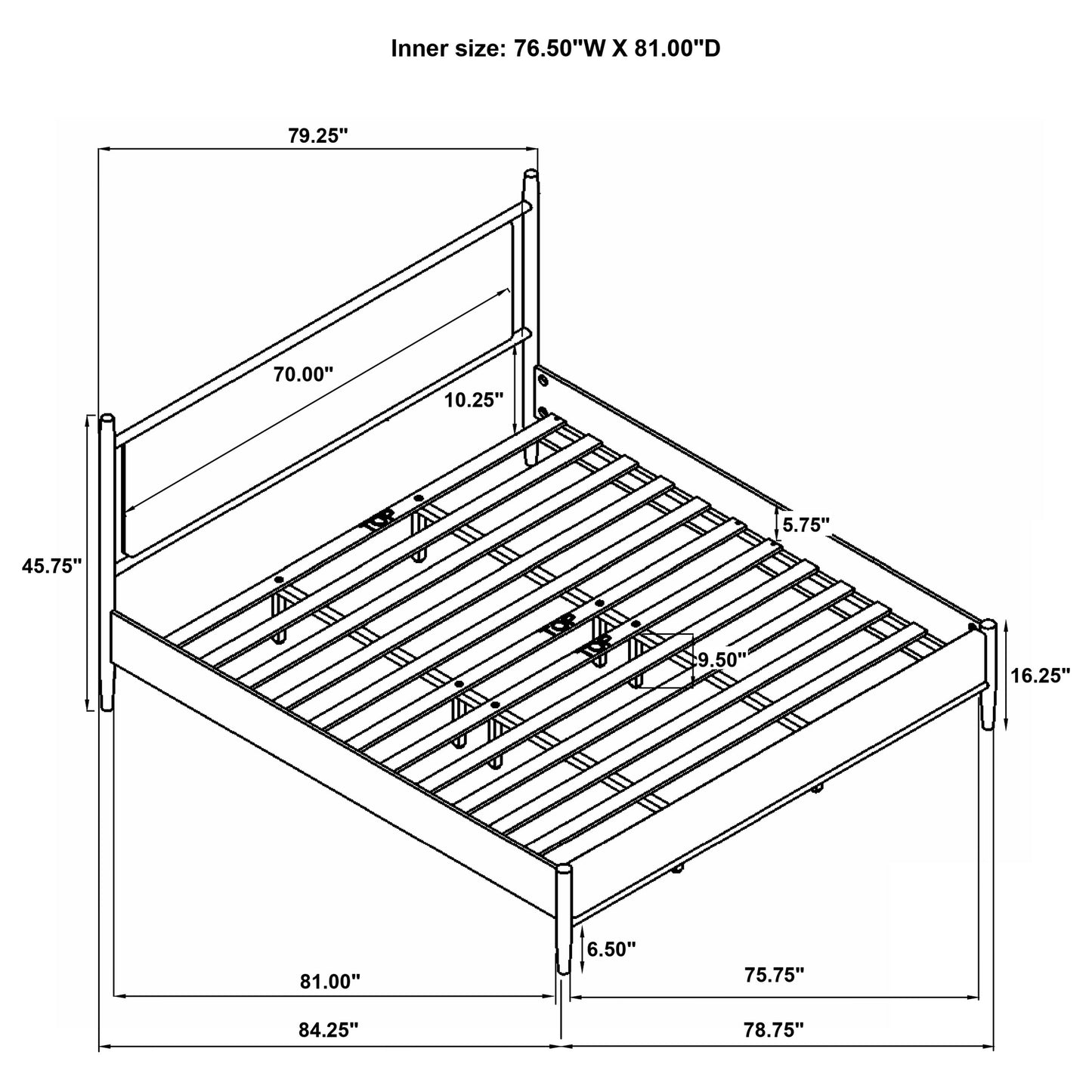 Mason 46-inch Eastern King Panel Platform Bed Light Brown - Discount Furniture Connection