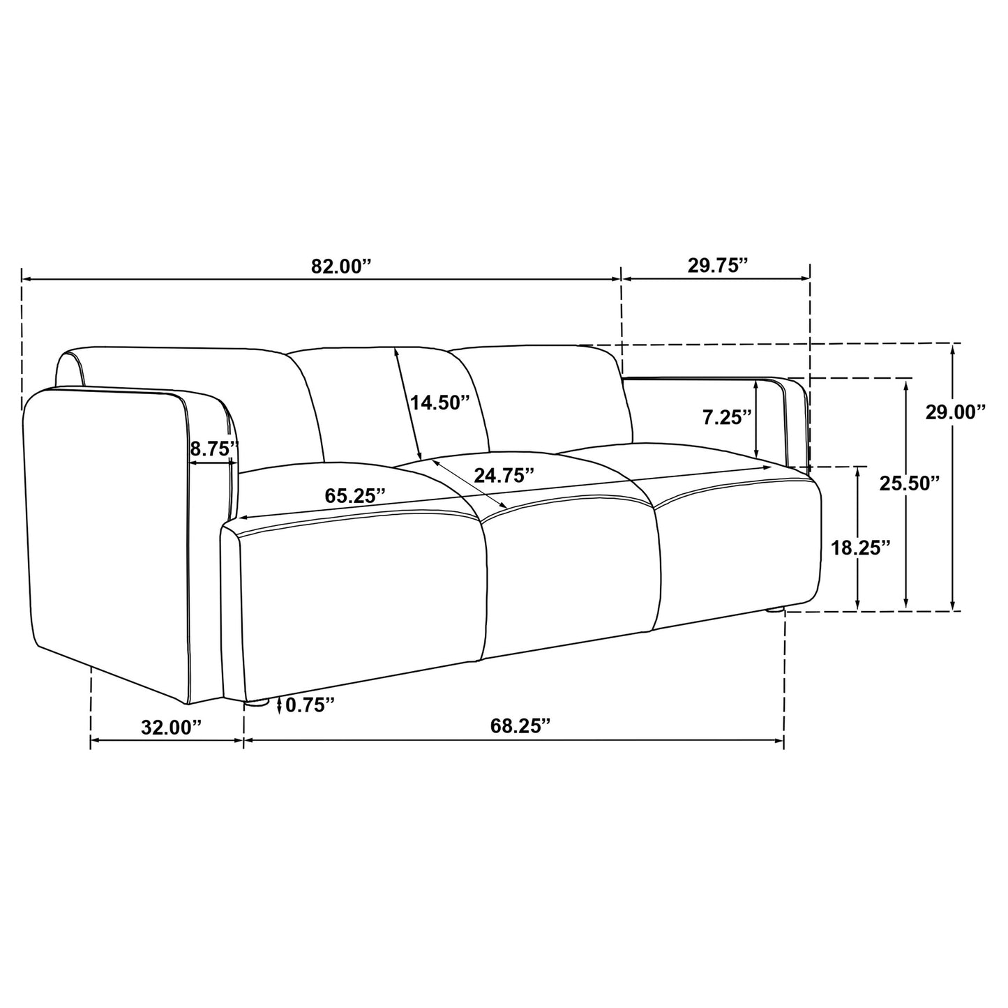Dorset Fabric Upholstered Round Track Arm Sofa White - Discount Furniture Connection
