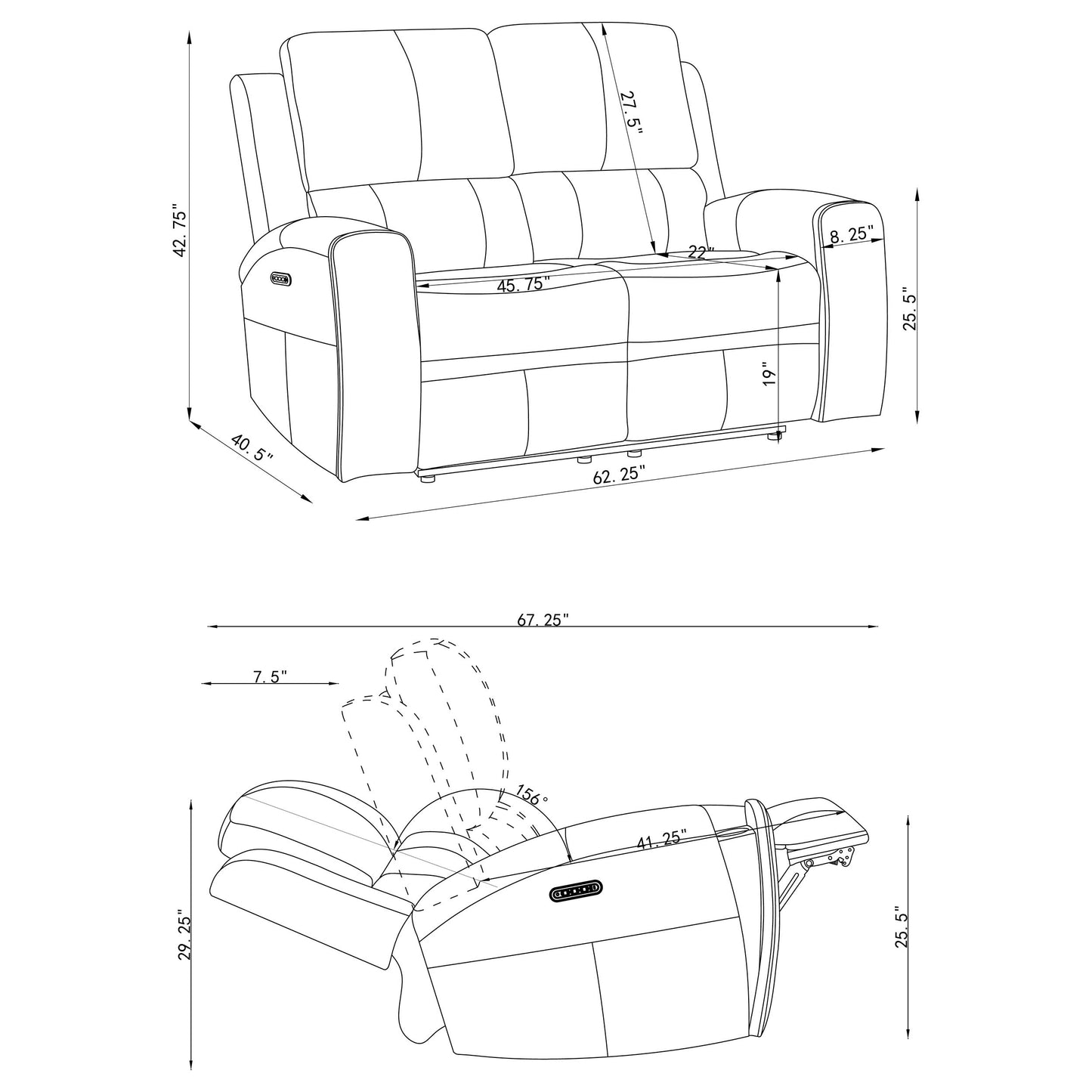Brickston 3-piece Triple Power Reclining Sofa Set Charcoal