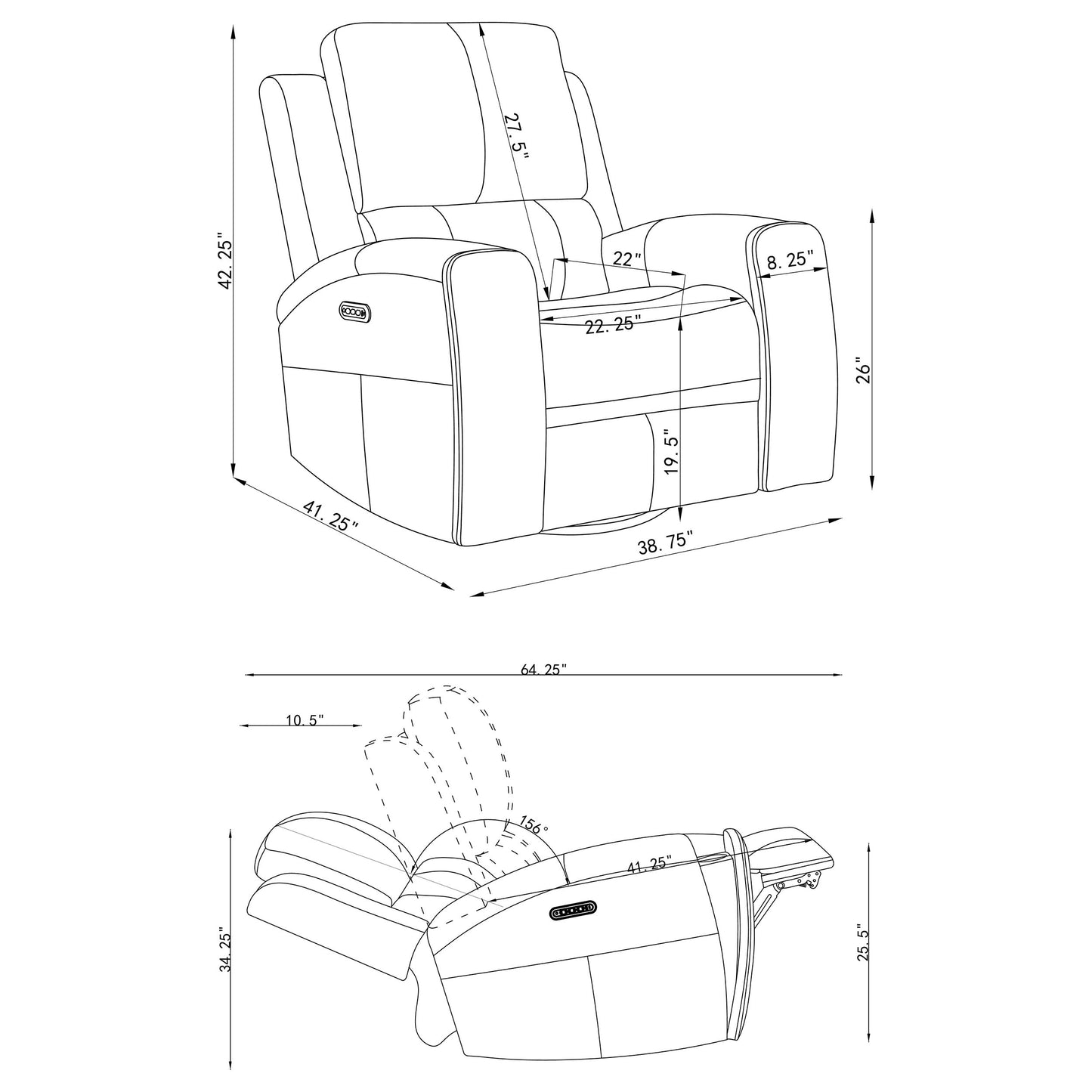 Brickston 3-piece Triple Power Reclining Sofa Set Charcoal