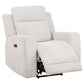 Kennett Chenille Upholstered Power Recliner Chair Ivory