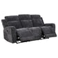 Kennett Chenille Upholstered Power Reclining Sofa Dark Grey