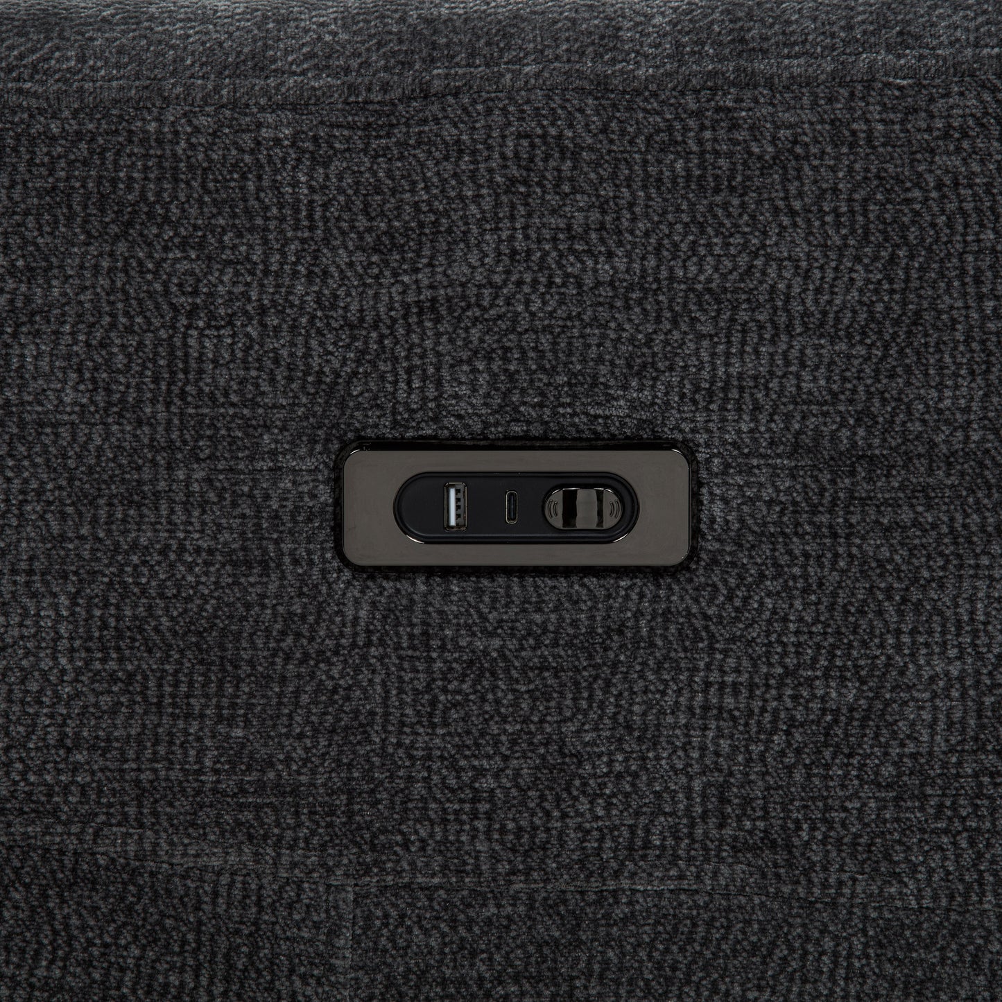 Kennett Chenille Upholstered Power Reclining Sofa Dark Grey