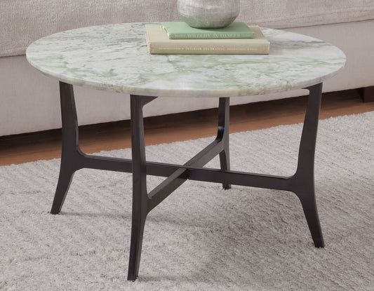 Hoxley 30″ Round Green Onyx Coffee Table