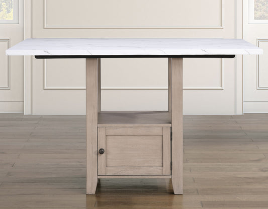 Taylor Faux Marble Top 60″ Storage Counter Table