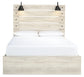 Cambeck Queen Panel Bed with 2 Storage Drawers with Mirrored Dresser and Nightstand