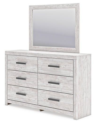 Cayboni Queen Panel Bed with Mirrored Dresser, Chest and Nightstand