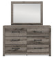 Graystorm Queen Panel Bed with Mirrored Dresser, Chest and Nightstand