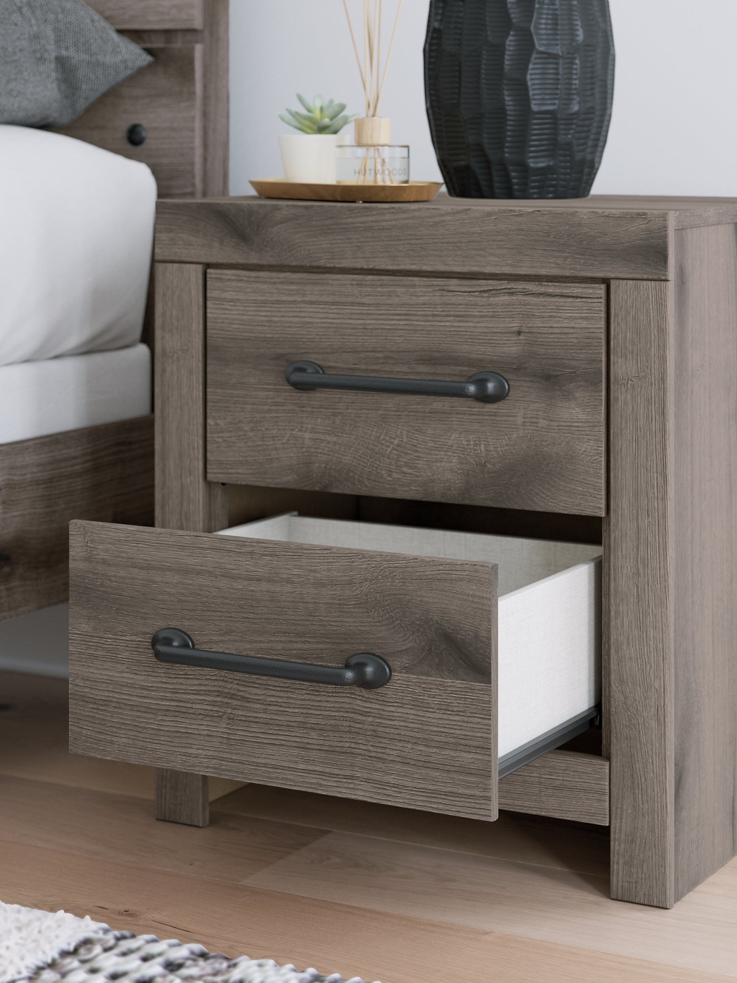 Graystorm Twin Panel Storage Bed with Mirrored Dresser, Chest and Nightstand