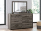 Graystorm Full Panel Bed with Mirrored Dresser, Chest and Nightstand