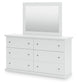 Bostwick Shoals King Panel Bed with Mirrored Dresser