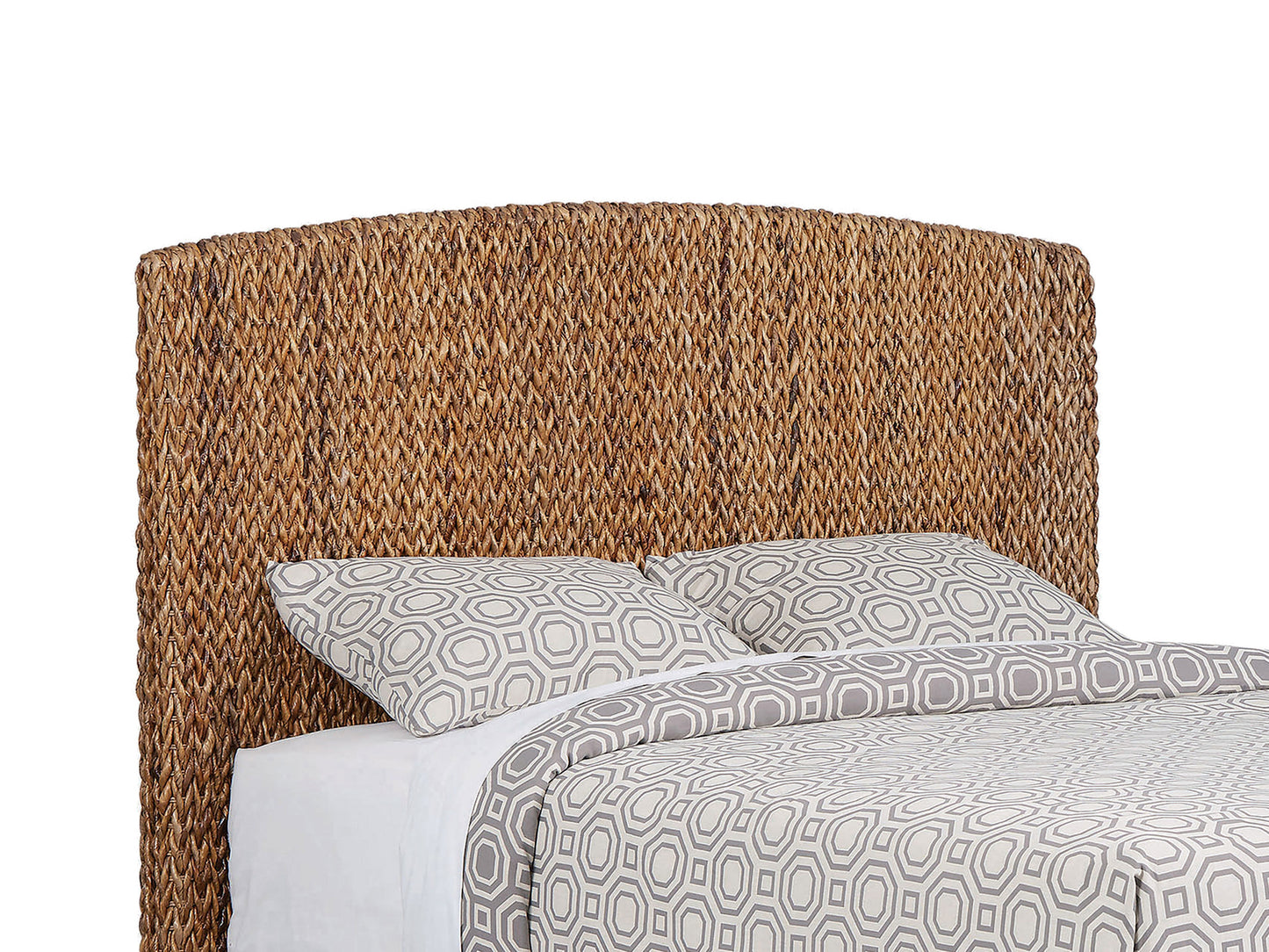 Laughton Banana Leaf Eastern King Panel Bed Amber - Discount Furniture Connection