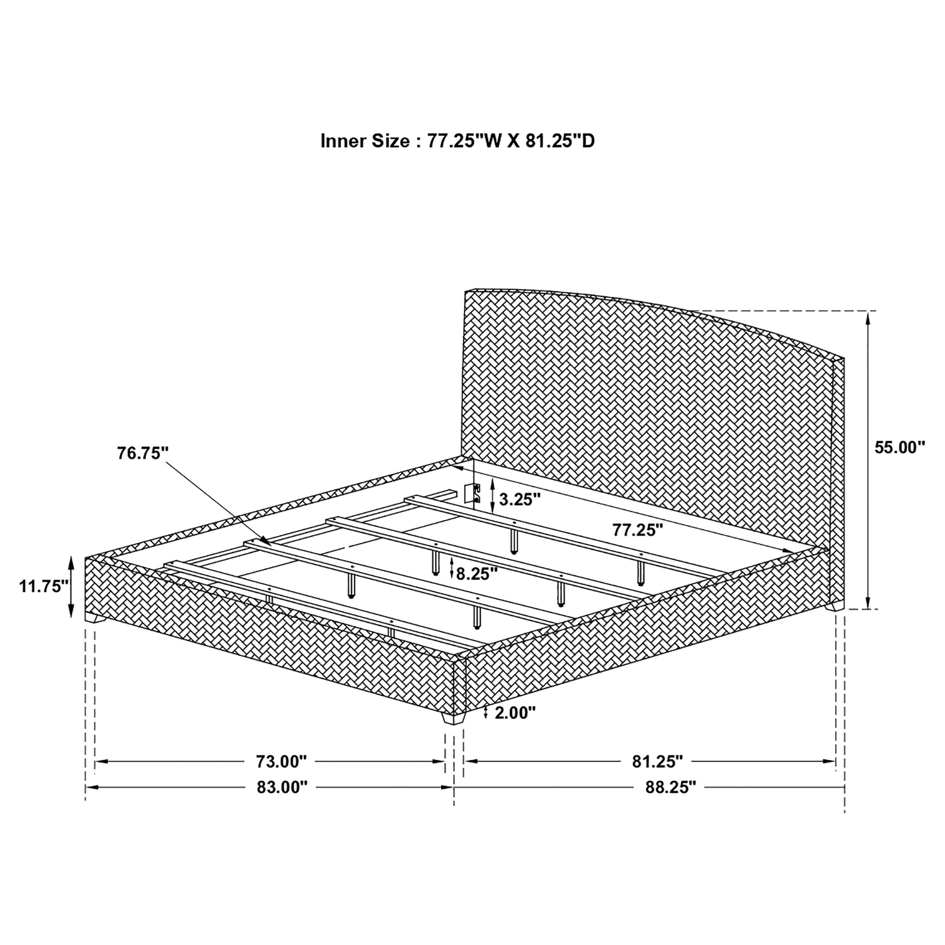 Laughton Banana Leaf Eastern King Panel Bed Amber - Discount Furniture Connection