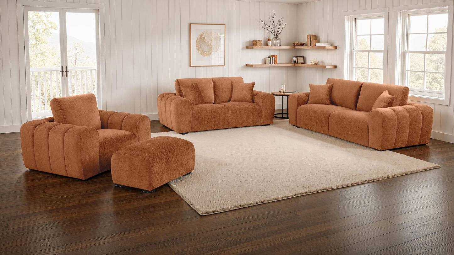 Burnett Chenille Upholstered Accent Chair Burnt Orange