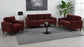Ruth Fabric Upholstered Track Arm Loveseat Rust Red - Discount Furniture Connection